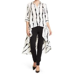 Patrizia Luca High Low Shirt Top Tunic 3/4 Sleeve Small